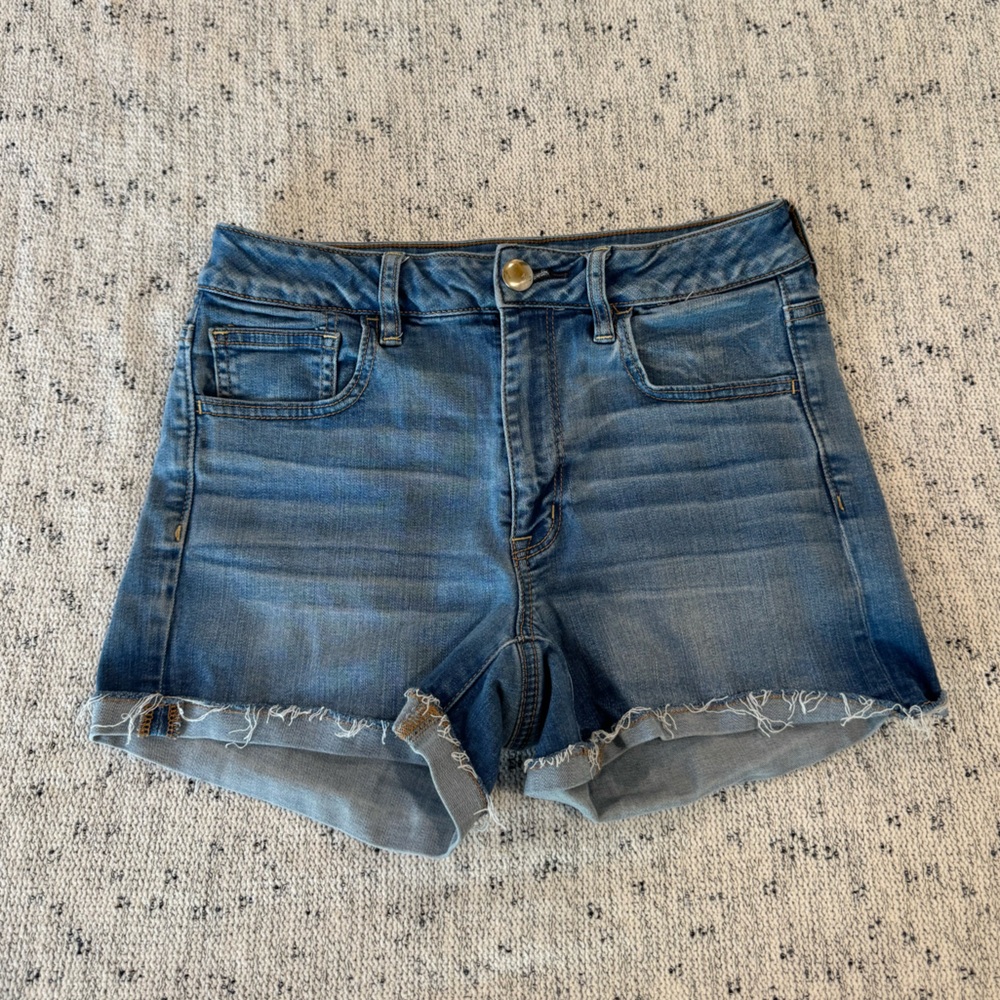 American Eagle Hi-Rise Shortie Denim Shorts